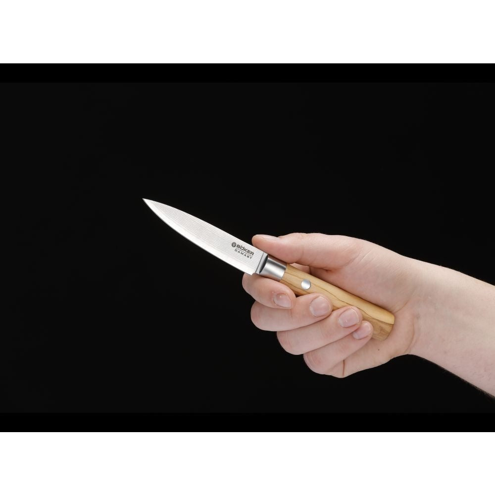 Boker Damascus Olivewood 10 Cm Paring Knife