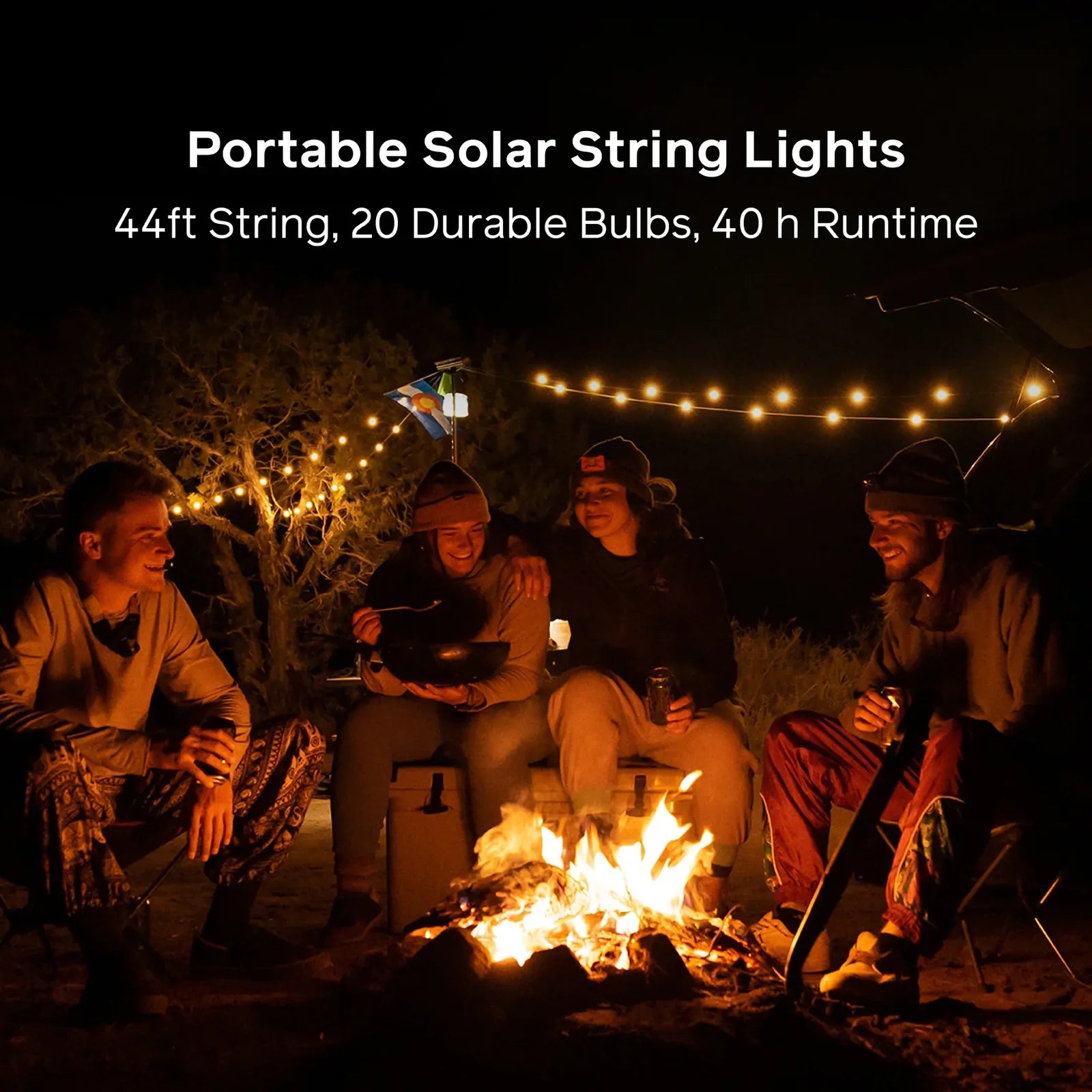 Solar String Lights: 44' White