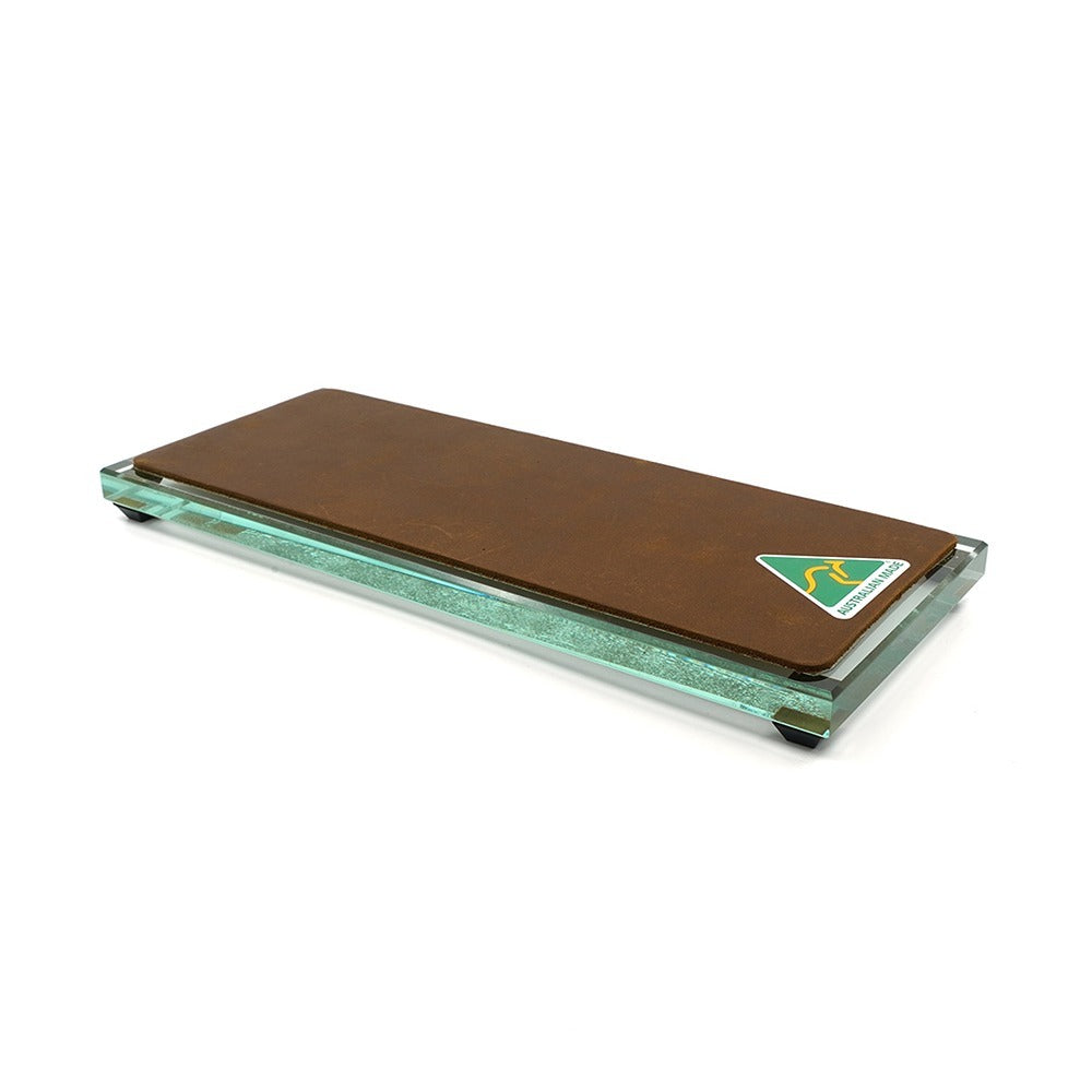 Premium Glass Single Sided Strop - Brown Cow Leather