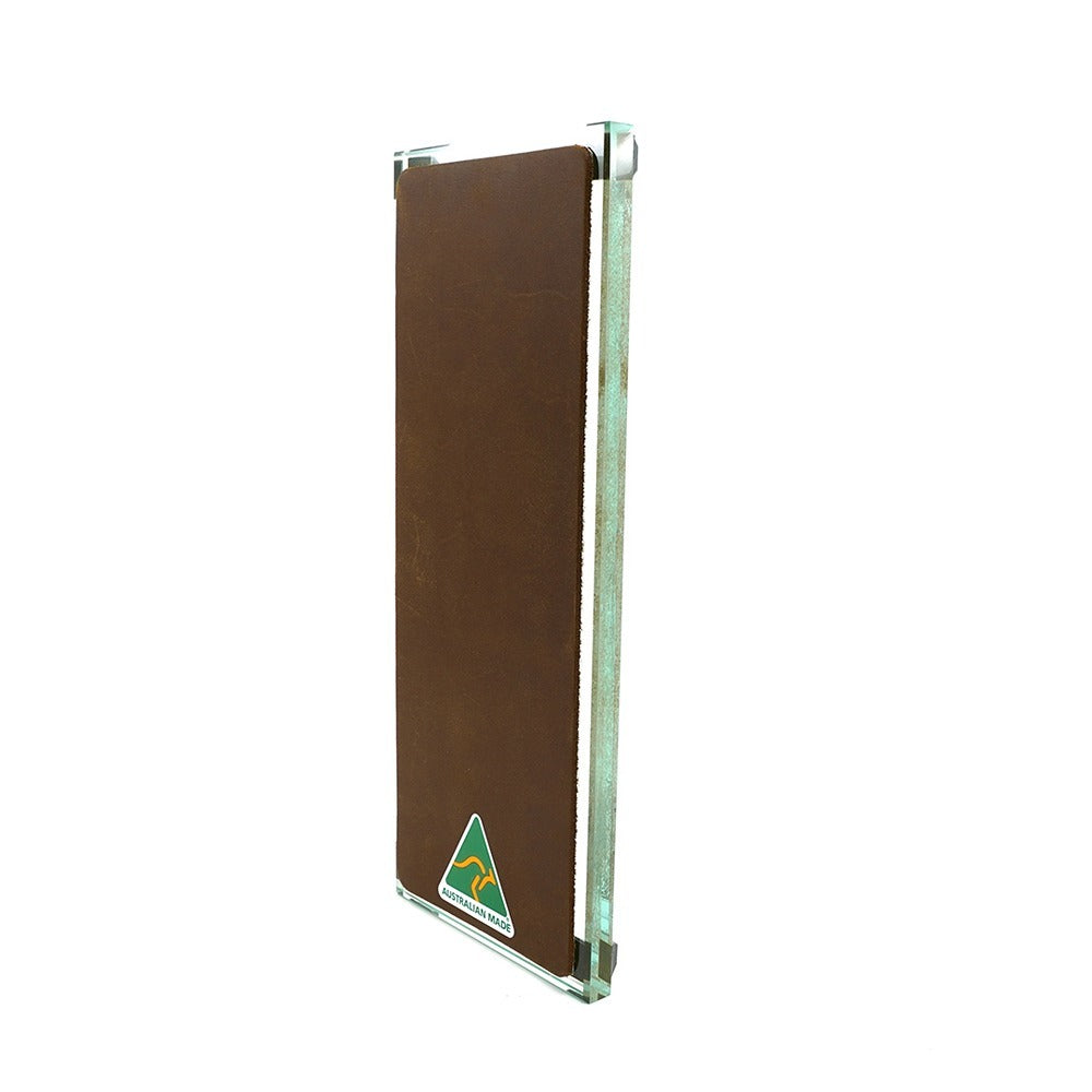 Premium Glass Single Sided Strop - Brown Cow Leather