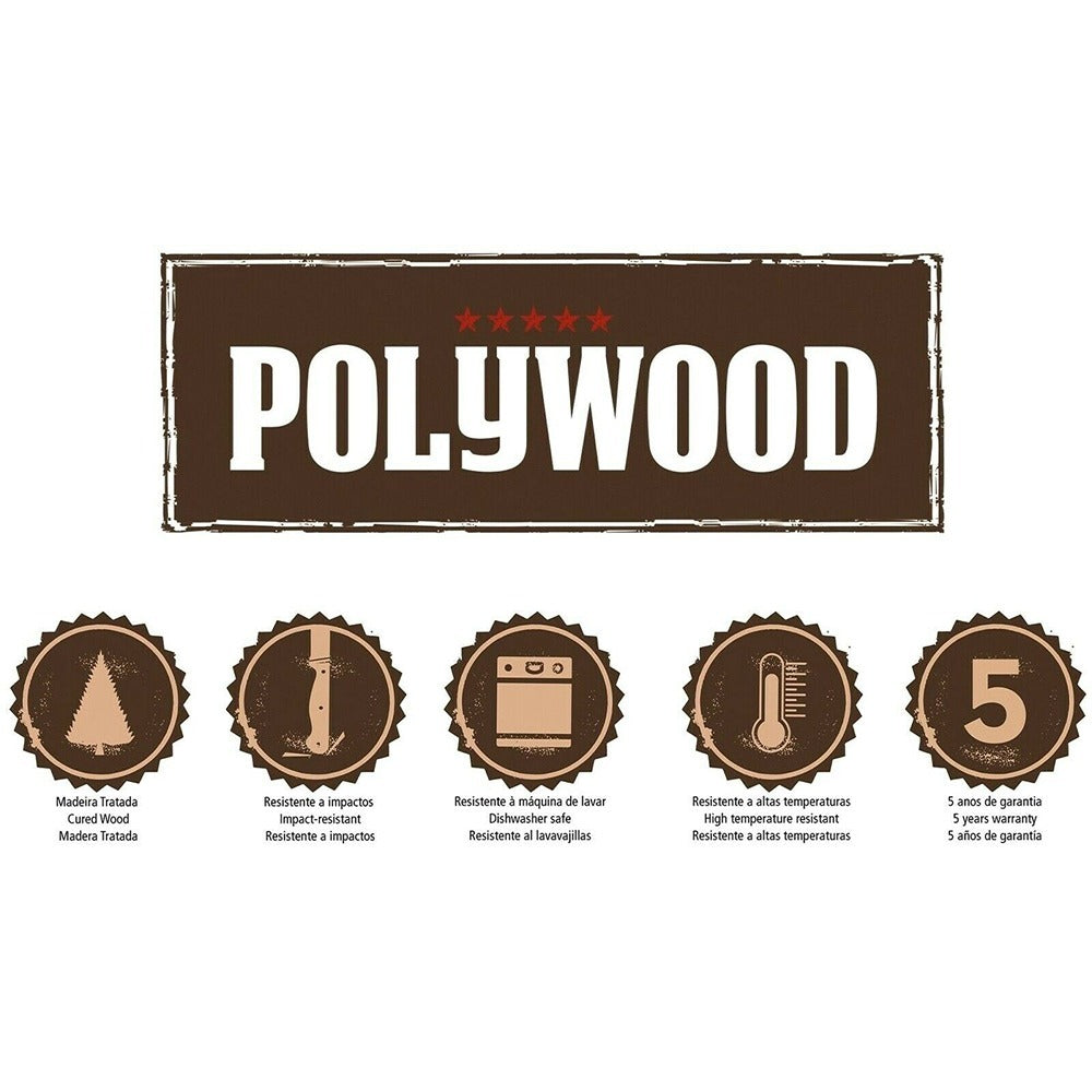 Tramontina  Jumbo Steak Knives Set 4 - Brown Polywood Handles - Blister Packed