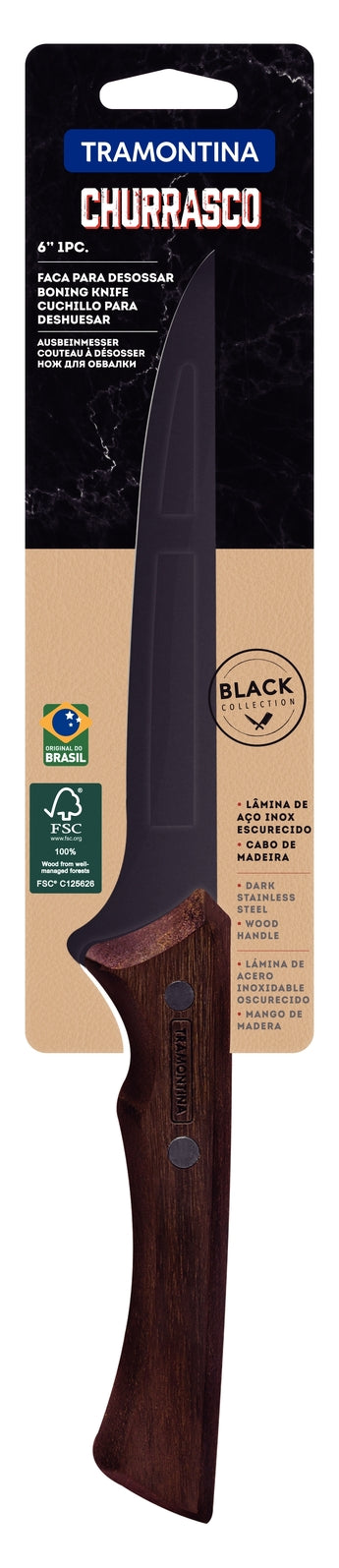 TRAMONTINA CHURRASCO BLACK COLLECTION MEAT KNIFE, 10