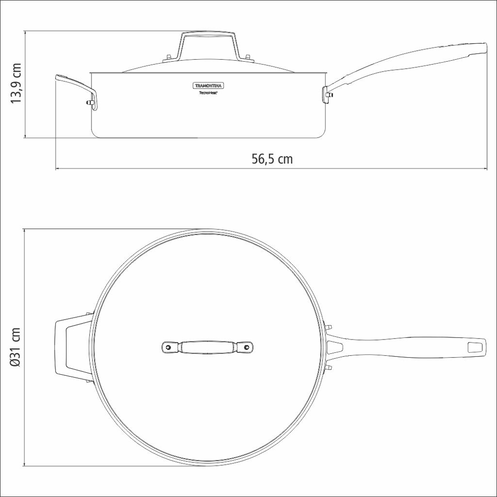 GRANO TRIPLY CLAD STAINLESS STEEL SAUTE PAN  30CM - 5.60L