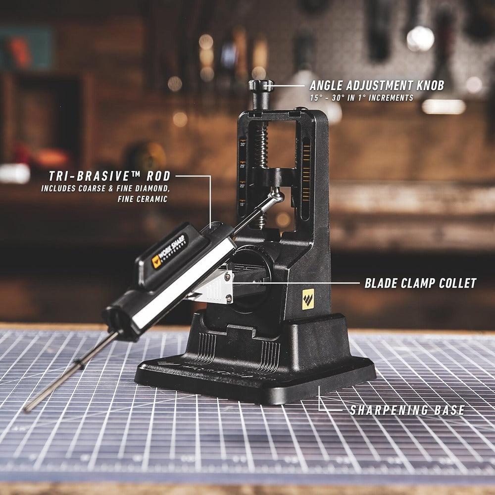 Work Sharp WSBCHPAJ-1  Precision Adjust Knife Sharpener With Tri-Brasive And Pivot Response